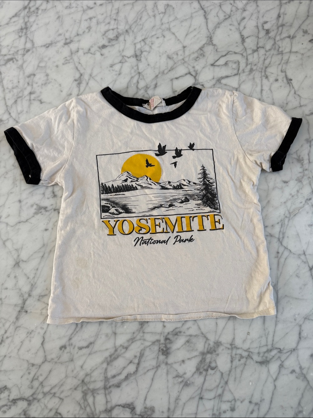 Yosemite National Park Womens XS Ringer Tee Black Trim American Rebel